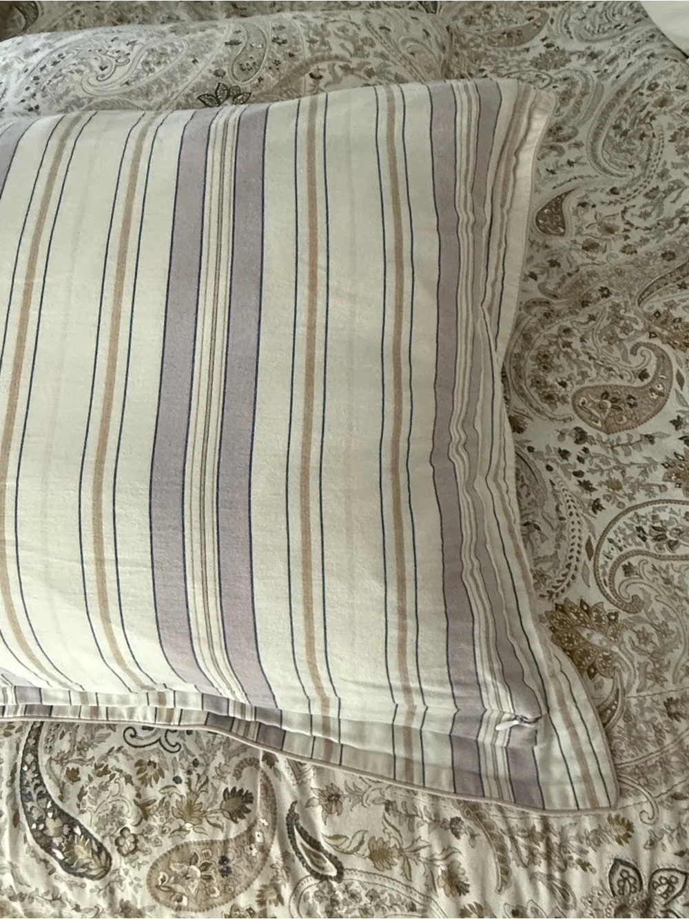 Ralph Lauren Paisley Queen comforter and Pillow Shams in Beige, Cream & Blue